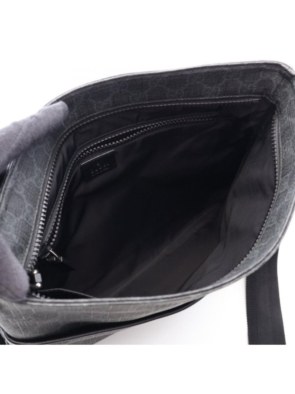 Gucci Shoulder Bag GG Supreme Black Canvas Leather - Picture 3 of 9